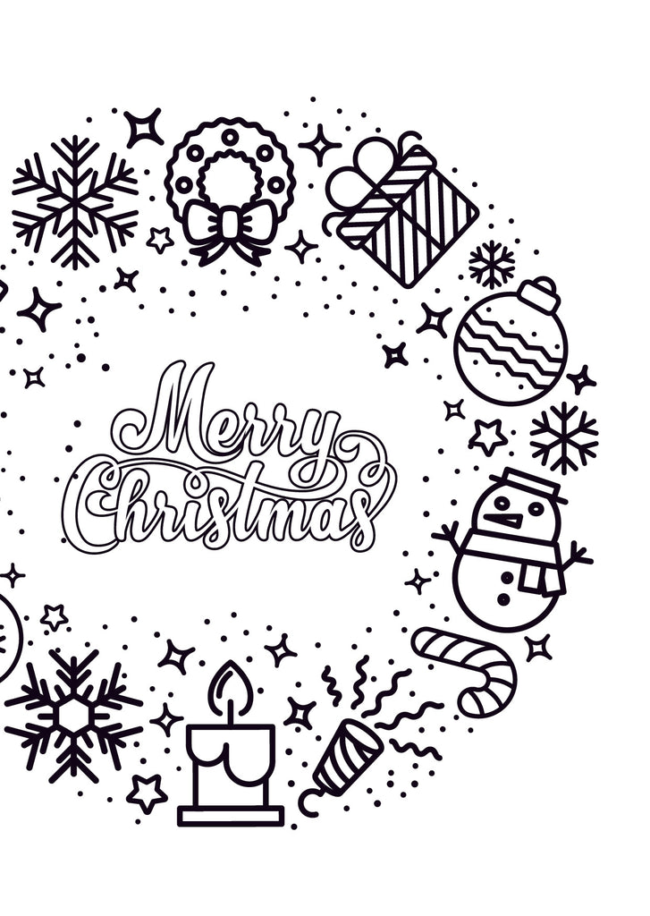 Colour-me-in Christmas Cards (x5) *Pick Up Only*